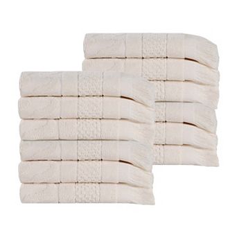 SUPERIOR 12 pc Rolla Cotton Geometric Jacquard Plush Absorbent Towel Set