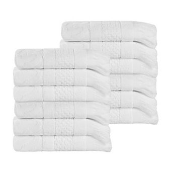 SUPERIOR 12 pc Rolla Cotton Geometric Jacquard Plush Absorbent Towel Set