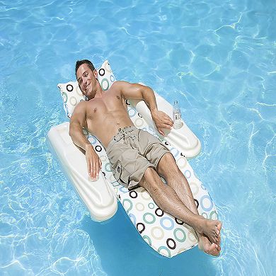 Poolmaster Rio Sun Adjustable Floating Chaise Lounge - Mod Dots