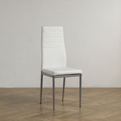 4pcs Backrest Cushion Horizontal Sewing Decoration Pu Leather Dining Chair Round Tube