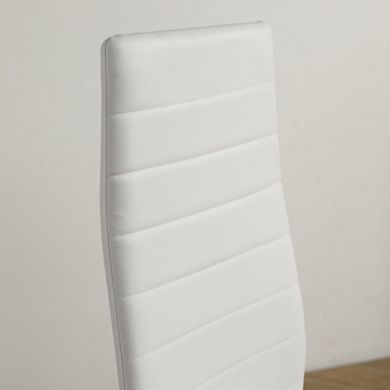 4pcs Backrest Cushion Horizontal Sewing Decoration Pu Leather Dining Chair Round Tube