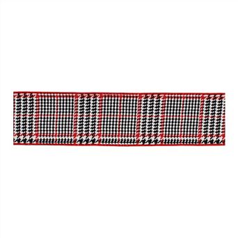 Elevate Your Holiday Decorations with Festive Houndstooth Plaid Wired Ribbon 4” x 10 Yds.