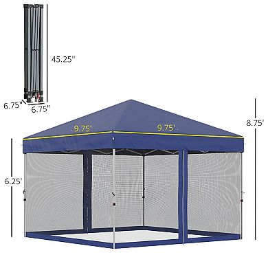 Durable 10' x 10' Pop-Up Canopy Tent Easy Setup and Portable