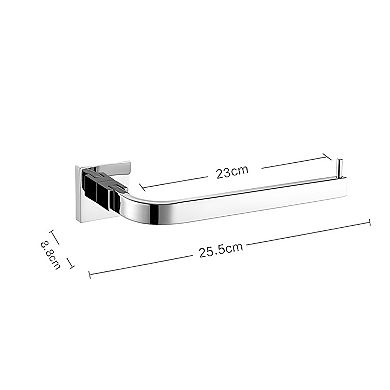 Bright Polished Square Base Towel Hook Bars - 304 Stainless Steel