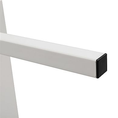 5-shelf Wood Ladder Bookcase with Metal Frame - Perfect for Home and Office