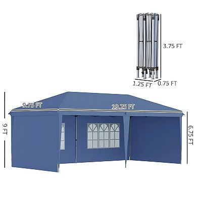 10' x 20' Pop Up Canopy party Tent with 4 Sidewalls