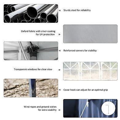 10' x 20' Pop Up Canopy party Tent with 4 Sidewalls