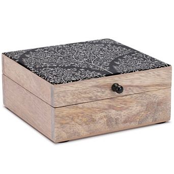 Decorative Mango Wood Box with Art Nouveau Design