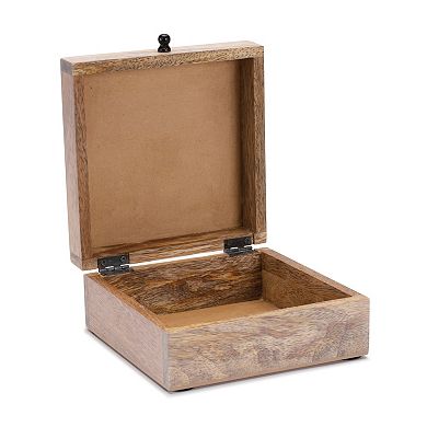 Decorative Mango Wood Box with Art Nouveau Design