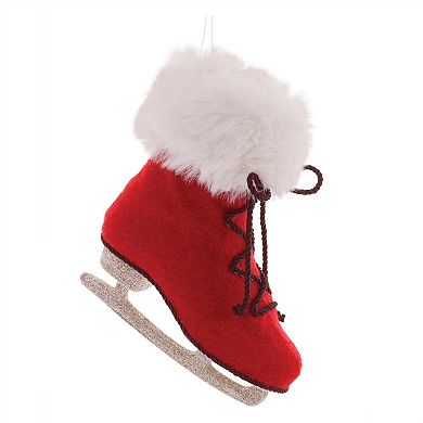 Festive Red and White Ice Skate Ornaments - 6-Piece Set for Christmas Tree Decoration