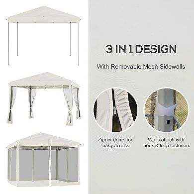 3X3M Pop Up Canopy Party Tent with Netting, Instant Gazebo Ez up Screen House Room