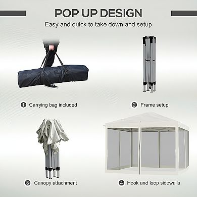3X3M Pop Up Canopy Party Tent with Netting, Instant Gazebo Ez up Screen House Room