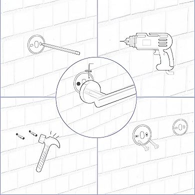Modern Bathroom Hardware Set - SUS 304, Includes Towel Bar, Paper Holder, Ring & Hooks