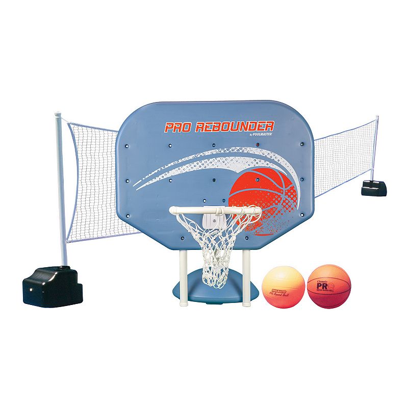 Poolmaster Pro Rebounder Poolside Basketball / Volleyball Game Combo, Blue Orange White