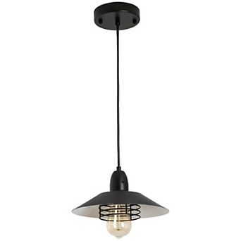 Farmhouse Vintage Pendant Light Black Fixture Adjustable Metal Hanging Lamp