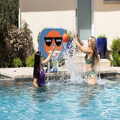 Poolmaster Pro Rebounder Poolside Basketball Game, Swish Swish, Green