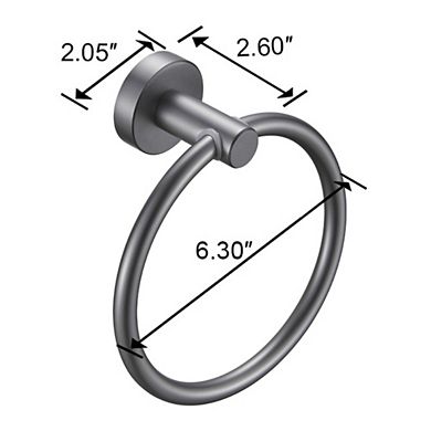 Space Aluminum Bath Towel Ring - Rust-Resistant, Modern Design, Compact