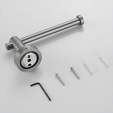 6-Piece Towel Bar Set in Matte Finish - Durable Space Aluminum with Towel Bar, Ring, Hooks & More