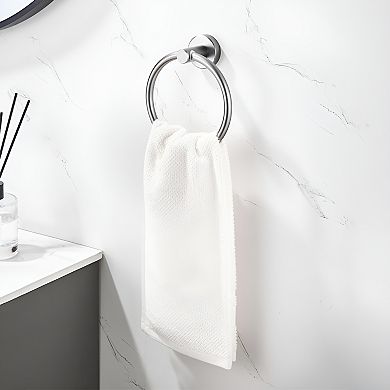 6-Piece Towel Bar Set in Matte Finish - Durable Space Aluminum with Towel Bar, Ring, Hooks & More