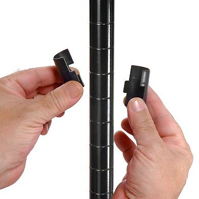 5-tier Nsf-certified Steel Wire Shelving With Wheels Black