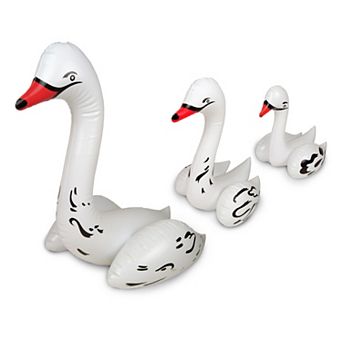 Poolmaster Floating Swan Family Swimming Pool Backyard Decor, 3-Pack