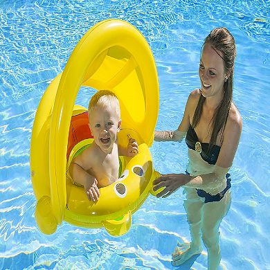 Poolmaster Baby Bear Swimming Pool Float Rider with Canopy