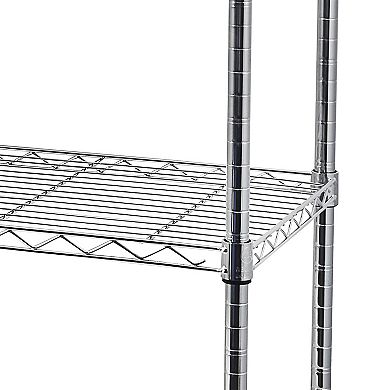 5-Tier Heavy Duty Adjustable Storage Metal Rack with Wheels & Shelf Liners Ideal for Garage