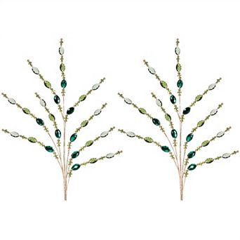 Enhance Your Winter Decor with Elegant Bead Spray (Set of 2)