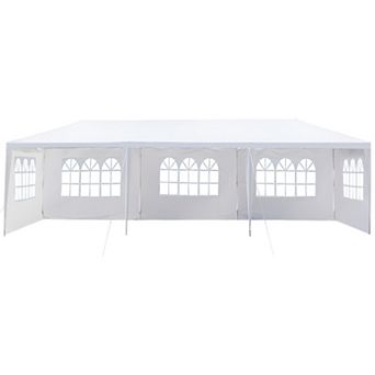 5-Sided Iron Pergola 3x9m with PE Cloth - Durable Spiral Pipe Outdoor Structure for Patios