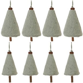Create Woodland Charm with Sage Green Felt Pine Tree Ornaments (Set Of 8)