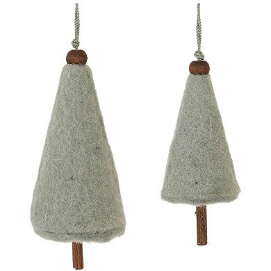 Create Woodland Charm with Sage Green Felt Pine Tree Ornaments (Set Of 8)