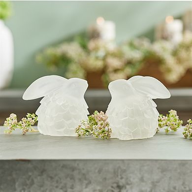 Embrace Springtime Charm with Elegant Bunny Figurine Set - Set of 4