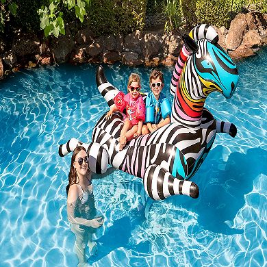 Poolmaster Rainbow Zany Zebra Jumbo Rider