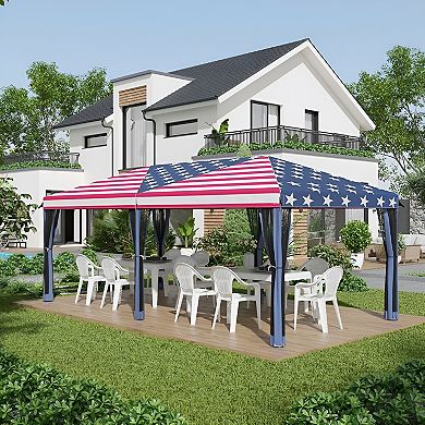 10' x 20' Pop Up Party Tent with Netting - Easy Setup Canopy with Mesh Enclosures for Protection
