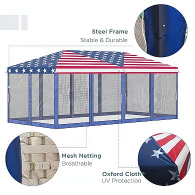 10' x 20' Pop Up Party Tent with Netting - Easy Setup Canopy with Mesh Enclosures for Protection