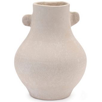 Decorative Vase 8 in Diameter x 9.75 in Height Made from Recycled Paper and Chalk Powder