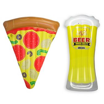 Poolmaster Pizza Slice & Beer Mug Swimming Pool Float Combo