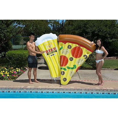 Poolmaster Pizza Slice & Beer Mug Swimming Pool Float Combo