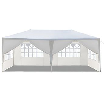 10 X20 Outdoor Party Tent With 6 Removable Sidewalls, Waterproof Canopy Patio Wedding Gazebo