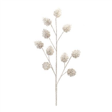 Exquisite Giltter Pinecone Sprays Set for Holiday Decor (Set of 6)