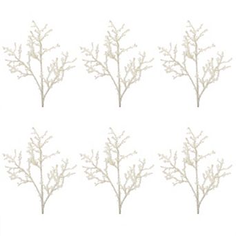 Enhance Your Winter Decor with Realistic Twig Branch Design Icy Twig Sprays Set of 6
