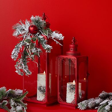 Flocked Pine Spray (Set Of 2) 28.5"h Pvc