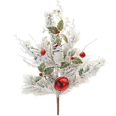 Flocked Pine Spray (Set Of 2) 28.5"h Pvc