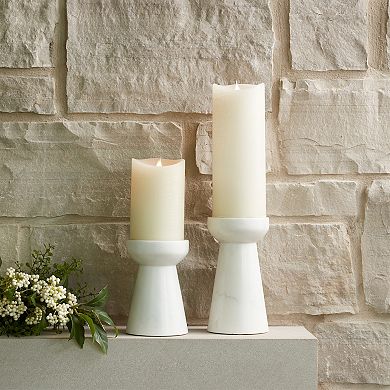Elegant Modern Marble Candle Stick Holders - Set of 2