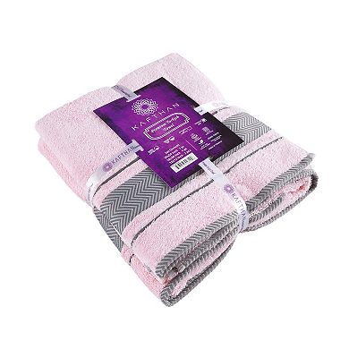 Textile Fishbone Turkish Cotton Bath Towels (Set of 4)