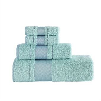 Textile Fishbone Turkish Cotton Bath Towels (Set of 4)