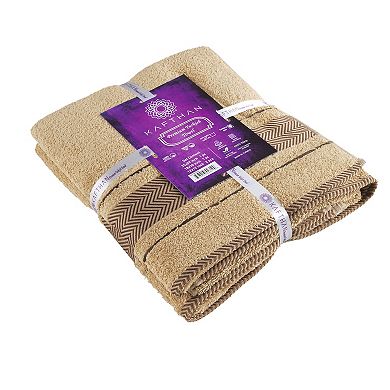 Textile Fishbone Turkish Cotton Bath Towels (Set of 4)