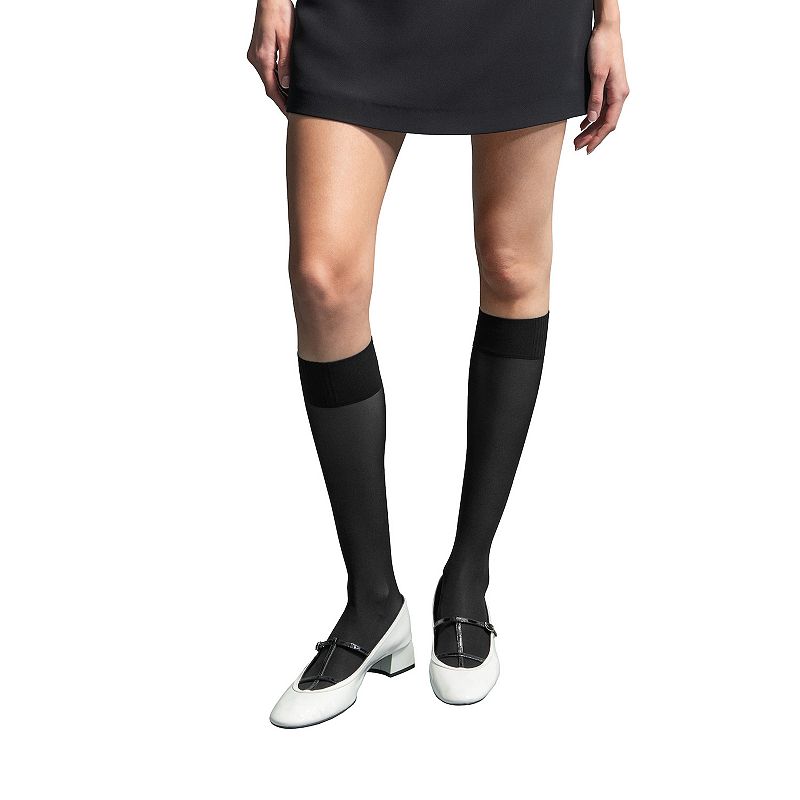 Women's L'eggs 2-pk. Silky Sheer Knee High Socks, Black