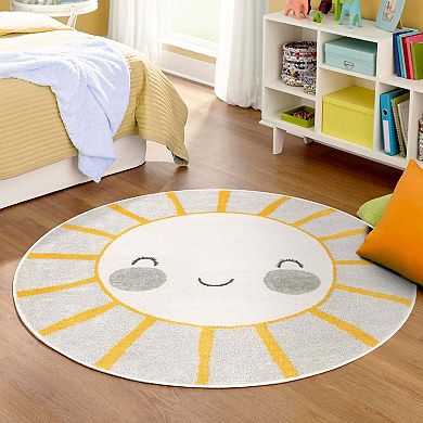 Unique Loom Smiling Sunshine Whimsy Kids Rug