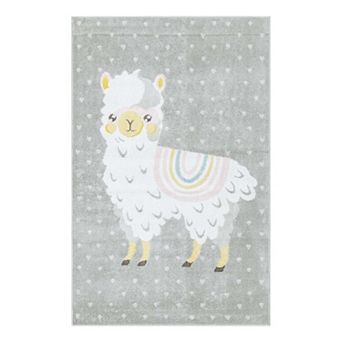 Unique Loom Llama Whimsy Kids Rug